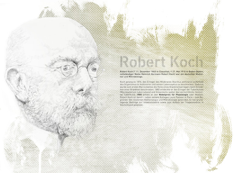 Portrait Illustration von Robert Koch